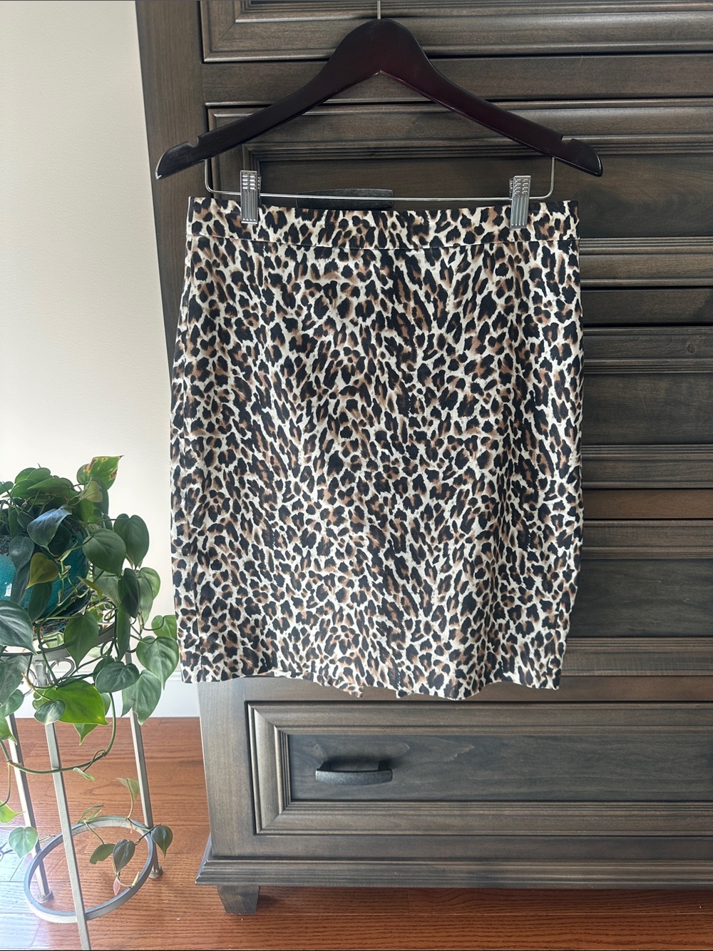 J. Crew Leopard Print Pencil Skirt in Brown, Black & Cream